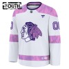 Chicago Blackhawks Trikot Custom Fanatics Hockey Fights Cancer Practice 2024-25 Weiss - Kinder